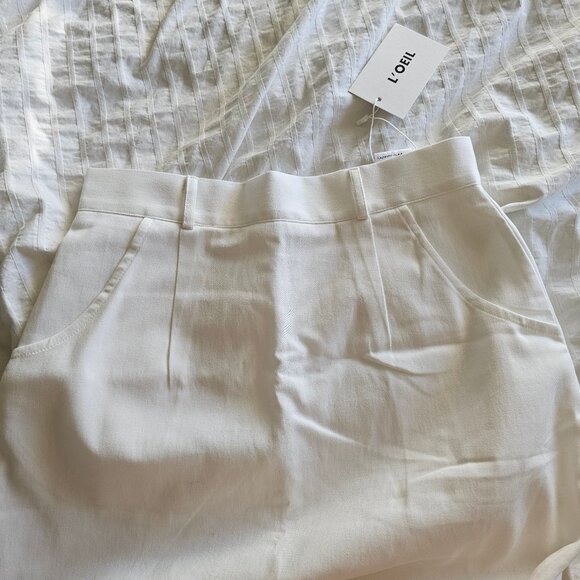 LOEIL H-line Pocket Cotton Midi Skirt - 2024 - White - Sz S - NWT - Picture 4 of 9